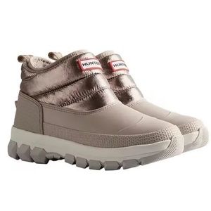 Hunter Insulated Metallic Snow Ankle Boots NWT